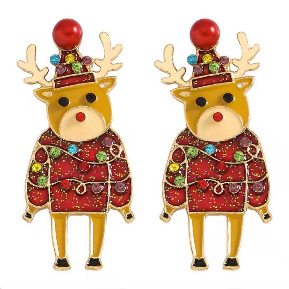 Christmas Reindeer Earrings NEW!